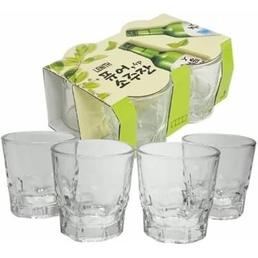 Imagem de LENITH Conjunto de 4 copos coreanos Soju Shot, uísque, tequila e licor, copo de Soju Clarity Glassware 4 peças