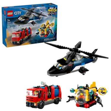Imagem de Helicóptero Caminhão De Bombeiros Remix Lego 60462