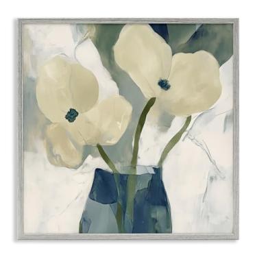 Imagem de Stupell Industries Design de arte giclée emoldurado simples com pétalas amarelas cinza por Elara Yasna, 61 x 61 cm