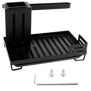 Imagem de Organizador de pia de cozinha, organizador de pia de aço carbono, organizador removível para pia de cozinha, dispensador de sabão à prova de ferrugem, suporte prático de esponja, suporte de escova de