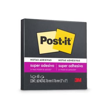 Imagem de Post-it, 3M, Bloco de Notas Adesivas, Preto Ônix, 76mm x 76mm, 60 folhas