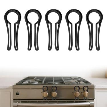 Imagem de Pacote com 5 capas de botão de fogão de segurança para crianças | Dispositivo de proteção infantil interruptor de fogão a gás | Trava universal à prova de crianças para maçanetas de fogão a gás |