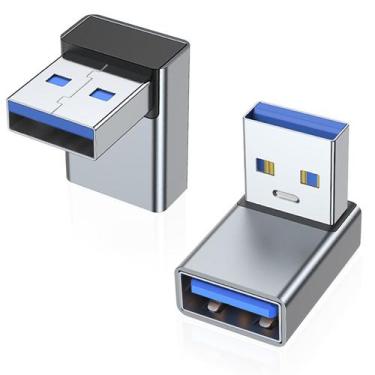 Imagem de Adaptador USB 3.0 AreMe, ângulo ascendente de 90 graus, pacote com 2 u