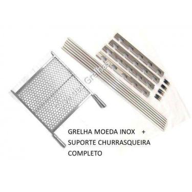 Imagem de Grelha inox para churrasqueira 60cm com suporte para grelha - Plenitud