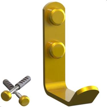 Imagem de Cabide Gancho De Parede Dourado Para Toalha Plus - CromoShop Home and 