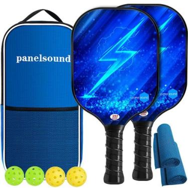 Imagem de Pickleball Paddles Set Panel Sound com 2 bolas e estojo de transporte