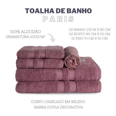 Imagem de Jogo de toalha gigante de banho 5 peças algodão paris - THEOVITEX ENXO