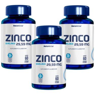 Imagem de Combo 3 Zinco Quelato Imunidade 180 Cápsulas Natunéctar