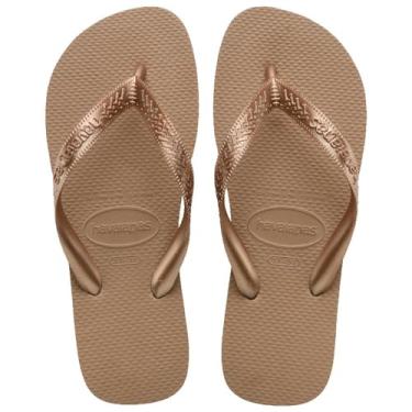 Imagem de Havaianas Sandálias Femininas, Bege/ouro rosa, 8