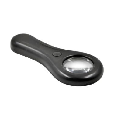 Imagem de Lupa de Mão com LED e Luz UV, 3x Ampliação, 12 cm x 5,5 cm, Preta