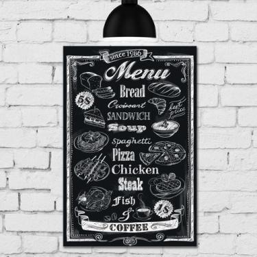 Imagem de Placa Decorativa MDF Frase Giz Menu Restaurante 30x40 - Quartinhos