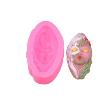 Imagem de Angel Wings Molde de silicone para rosto feminino, sabonete, resina, super brilhante, molde de fundição de resina epóxi, moldes de decoração de bolo de chocolate para artesanato DIY