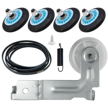 Imagem de Kit de reparo de secador atualizado compatível com kit de substituição de rolo de secadora Samsung, inclui DC97-16782A Rolo de Secador 6602-001655 Correia Secadora DC93-00634A Polia intermediária