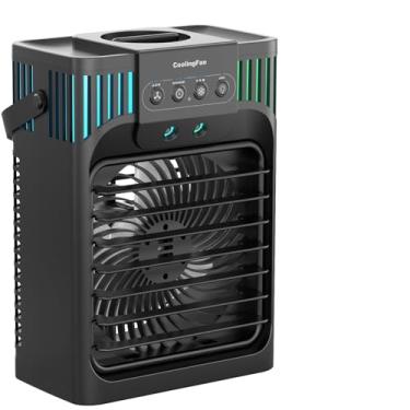 Imagem de Ar Condicionado Portátil, Refrigerador de Ar Evaporativo 4 em 1 com 3 Velocidades, 3 Modos e 7 Luzes LED Ventilador de Refrigeração com Controle Remoto, Temporizador 2-8H, Mini Ar Condicionado Pessoal