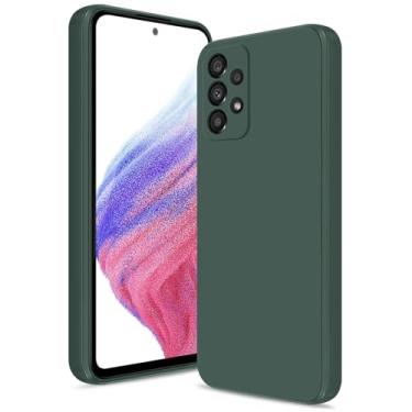 Imagem de Btstring Capa para Samsung Galaxy A53 5G, capa de silicone macio com proteção de câmera atualizada, capa fina à prova de choque com forro de microfibra antiarranhões, verde