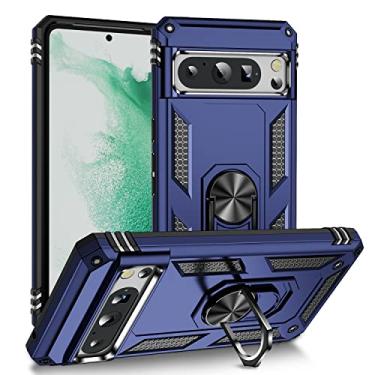 Imagem de Korecase Capa para celular Google Pixel 8 Pro com suporte de anel, [capa de telefone resistente de corpo inteiro] Capa protetora à prova de choque para Pixel 8 Pro capa azul