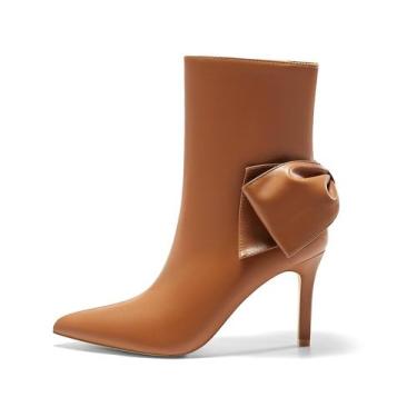 Imagem de Botas de tornozelo Coutgo de salto alto Stiletto, marrom de inverno, f