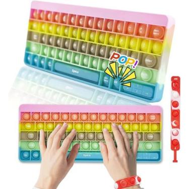 Imagem de Brinquedo Fidget Pop de Teclado com Letras, Brinquedo Sensorial Push P