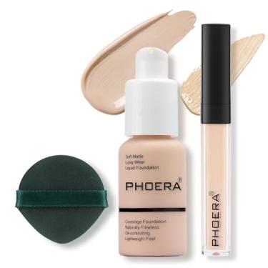 Imagem de Corretivo líquido e maquiagem de base de 2 peças, base naturalmente líquida, corretivo de controle de óleo fosco de cobertura total, corretivo de maquiagem multiuso para acne, olheiras (A101+101, 30