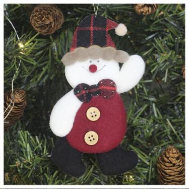 Imagem de Enfeite Árvore De Natal Pendente Boneco De Neve 16cm - Genérico