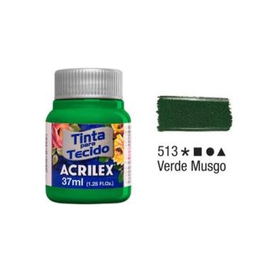 Imagem de Tinta Para Tecido Acrilex 37ml Cores Vivas e Duradouras, Verde Musgo(5