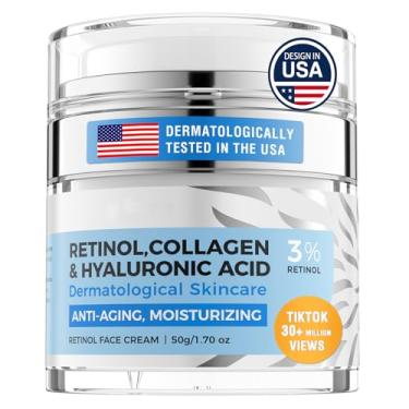 Imagem de Creme retinol para pele firme, rugas para mulheres, creme facial antienvelhecimento, presentes de beleza para mulheres e homens - dia e noite