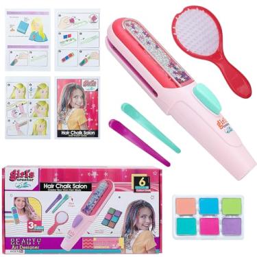 Imagem de SOTOGO Kit temporário de giz de cabelo com 10 peças de ferramentas de estilo de cabelo com giz de cabelo lavável, tintura de cabelo, criador, brinquedos para meninas, presente de festa de aniversário
