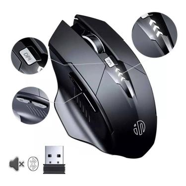 Imagem de 2X Mouse Sem Fio Bluetooth Recarregável Gamer Ergonômico 2.