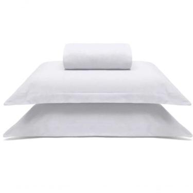 Imagem de Jogo De Cama Buettner Casal Malha 100% Algodao Liso 3 Peças Image Branco