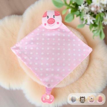 Imagem de Naninha Para Bebê Menina Menino 100% Algodão Bordada c/ Prendedor de C