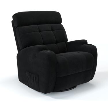 Imagem de Poltrona do Papai Reclinável Elétrica com Base Giratória e Balanço em Tecido Bouclé Damie