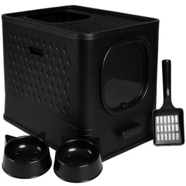 Imagem de Caixa De Areia Para Gatos Fechada Furba Grande Sandbox Luxo Grande Premium (Preto)