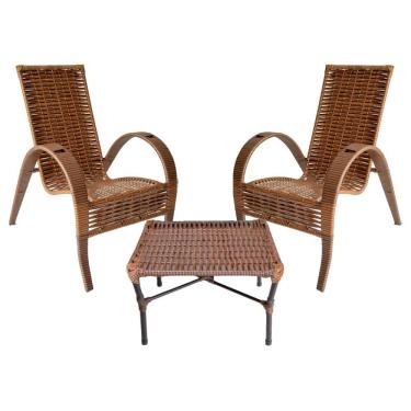 Imagem de Conjunto de Mesa de Centro e 2 Cadeiras Vitória para Área Externa