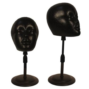 Imagem de FASHION DO - Pacote Com 2 Perucas Ou Chapéus Ajustáveis, Suporte Para Cabeça De Manequim Isopor Preto (33 A 43 Cm) (Preto 01)