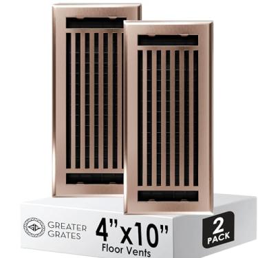 Imagem de GREATER GRATES Linhas Capas de ventilação de metal bronze acetinado – Grelhas HVAC elegantes para piso, parede e teto – Alta durabilidade, acabamento elegante – Pacote com 2
