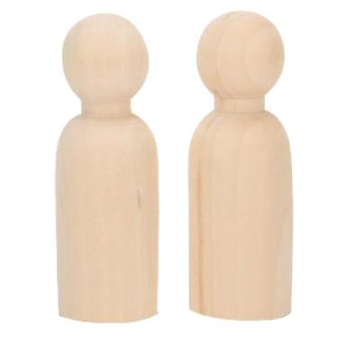 Imagem de Bonecos de Pintura Masculina de Madeira de 75 Mm para Brinquedos e Artesanato Infantil - Pacote Com 10