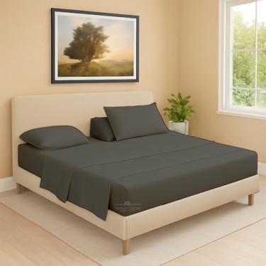 Imagem de Conjunto de lençóis de cabeça dividida flexível de 4 peças para cama ajustável, Queen 86 cm dividido a partir do topo, 100% algodão egípcio 600 fios, bolso profundo de 45,7 cm, supermacio, sem rugas