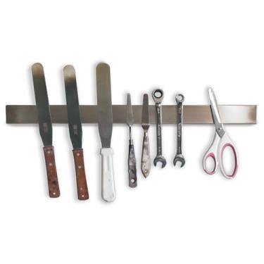 Imagem de Suporte magnético de ferramentas para serigrafia (35,5 cm) – Faixa organizadora de ferramentas para espátulas, rodos, revestimentos de colher – Suporte magnético resistente para materiais e acessórios