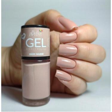 Imagem de Esmalte Efeito Gel Bem Nude Bella Brazil 9ml  Brilho e Longa Duração