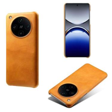 Imagem de Capa para OPPO Find X8 Pro 5G,Proteção contra quedas,Casca de volta de cor sólida simples,Design de couro de imitação de plástico-Orange