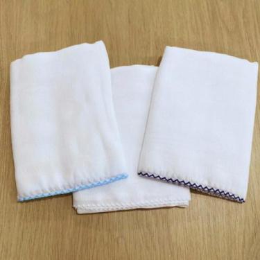 Imagem de Trio Fralda Ombro Bebê 70x70 Algodão Antialérgico Macio Absorvente Det