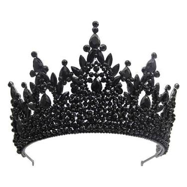 Imagem de Tiara preta gótica Crown QXMYOO 13 cm de altura e 0,4 kg