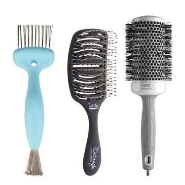 Imagem de Escova de cabelo Olivia Garden Everyday Care Kit Cleaner Detangler