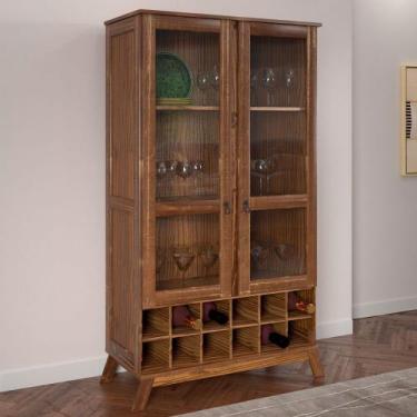 Imagem de Cristaleira Paris 2 Portas 2 Prateleiras com Vidro Ypê - Rodmoveis, Ma