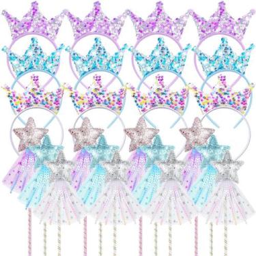 Imagem de Kit Party Favor Hollowfly de 24 peças de varinhas e coroas Princess