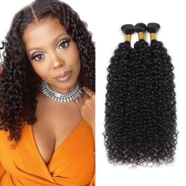 Imagem de Pacotes de cabelo WuvusNM Kinky Curly Brazilian Remy 300g 40-50cm