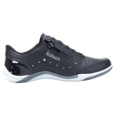 Imagem de Tênis Kolosh Hades Casual Feminino Confortável e Estiloso, Preto, 38