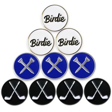 Imagem de Adhere Marcadores de bola de golfe logotipo personalizado esmaltado com clipes magnéticos fortes para chapéu Um presente de golfe premium para golfista (taco de golfe 4 peças + camiseta de golfe 3