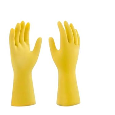 Imagem de Kit 10 Pares de Luvas Profissionais Nobre Silver G Amarela – Látex Hipoalergênico Reforçado para Cozinhas, Restaurantes e Limpeza Pesada