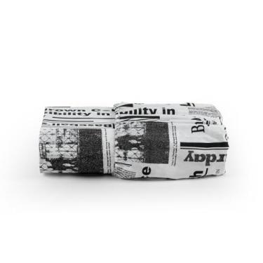 Imagem de Lençol Solteiro Avulso com Elástico – Percal 180 Fios Estampado, Algodão, Cores Vivas e Caimento Ideal (JORNAL)